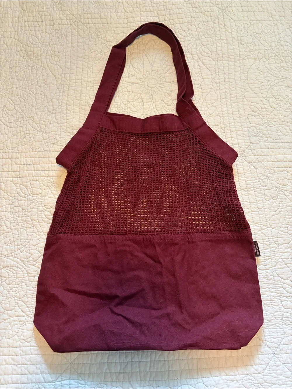 Danica Heirloom Mercado Burgundy Mesh & Canvas Tote Bag